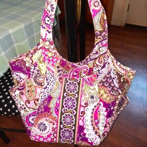 Vera Bradley Side By Side Tote Very Berry Paisley